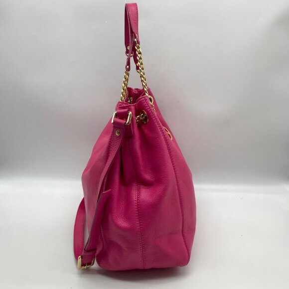 Michael Kors Pink Pebbled Leather Jet Set Chain Link Shoulder Bag - Picture 4 of 10